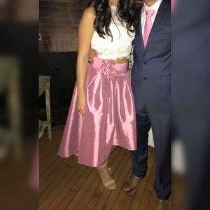 Pink midi skirt